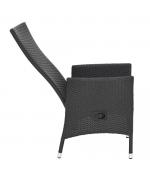 Set 6 scaune cu spatar reglabil si masa dreptunghiulara mare ENCORE  negru/gri