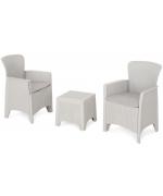 Set 2 fotolii si masuta TOSCANE gri