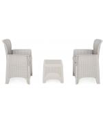 Set 2 fotolii si masuta TOSCANE gri