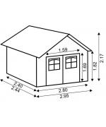 Magazie din lemn pentru gradina L2824, 280x240 cm Magazie din lemn pentru gradina L2824, 280x240 cm