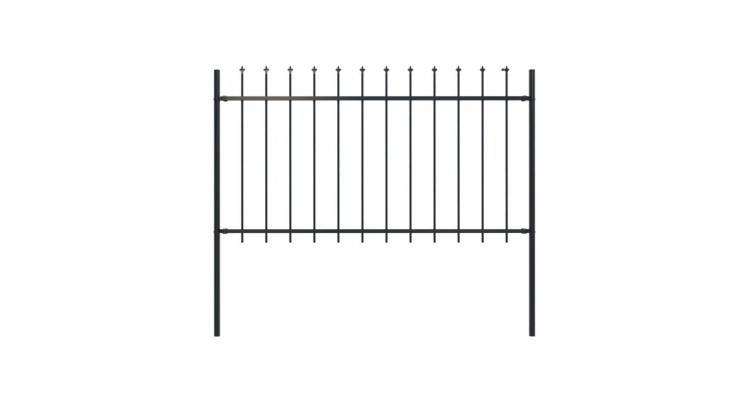 Gard de gradina cu varf sulita, negru, 1,7 x 1 m, otel Alti producatori