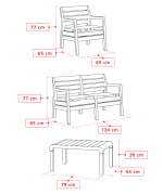 Set mobilier de gradina Delano imitatie lemn Whiskey