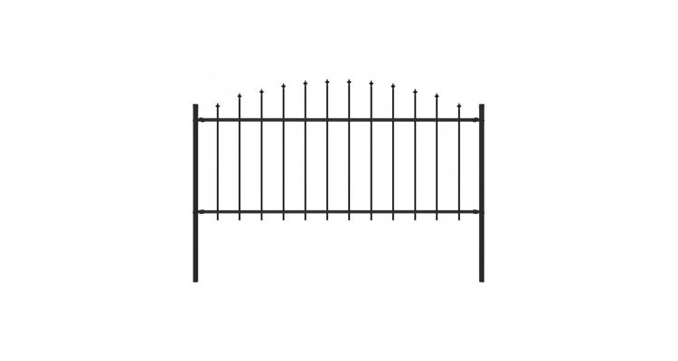 Gard de gradina cu varf sulita, negru, (0,5-0,75) x 1,7 m otel Alti producatori