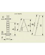 Scara de aluminiu dubla 2x9 trepte