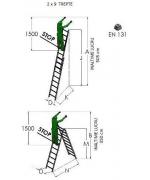 Scara de aluminiu dubla 2x9 trepte