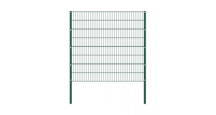 Panou de gard cu stalpi, verde, 1,7 x 1,6 m, fier kivi.ro