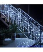 Instalatie luminoasa de Craciun, tip franjuri / turturi, 20 metri, 400 LED-uri, ALB RECE Instalatie luminoasa de Craciun, tip franjuri / turturi, 20 metri, 400 LED-uri, ALB RECE