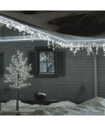 Instalatie luminoasa de Craciun, tip franjuri / turturi, 20 metri, 400 LED-uri, ALB RECE Instalatie luminoasa de Craciun, tip franjuri / turturi, 20 metri, 400 LED-uri, ALB RECE