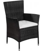 Set mobilier bistro, 3 piese, negru, poliratan