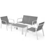 Set CELVO cu 2 fotolii, canapea si masuta gri