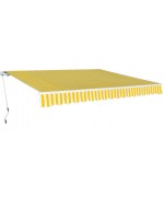Copertina pliabila, actionare manuala, 400 cm, galben/alb