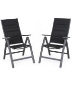 Set 2 scaune cu spatar reglabil EASY negru