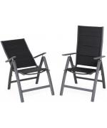 Set 2 scaune cu spatar reglabil EASY negru