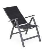 Set 2 scaune cu spatar reglabil EASY negru