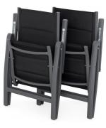Set 2 scaune cu spatar reglabil EASY negru