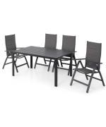 Set EASY 4 scaune si masa,gri/negru