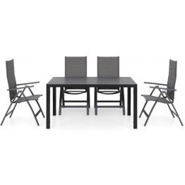 Set EASY 4 scaune si masa,gri/negru