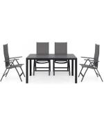 Set EASY 4 scaune si masa,gri/negru