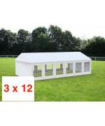 CORT 3 X 12 m EVENIMENTE ECONOMY, PVC ALB