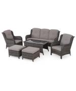 BELHAM Set canapea, 2 fotolii si 2 tabureti si masuta