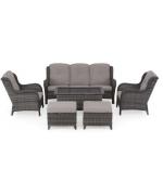 BELHAM Set canapea, 2 fotolii si 2 tabureti si masuta