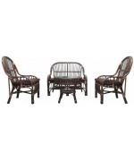 Set mobilier de terasa Bone, ratan natural, maro
