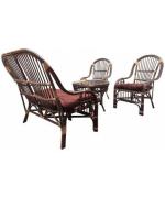 Set mobilier de terasa Bone, ratan natural, maro