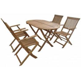 Set mobilier Portofino, lemn acacia, 5 piese, maro