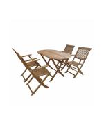 Set mobilier Portofino, lemn acacia, 5 piese, maro