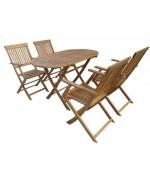 Set mobilier Portofino, lemn acacia, 5 piese, maro