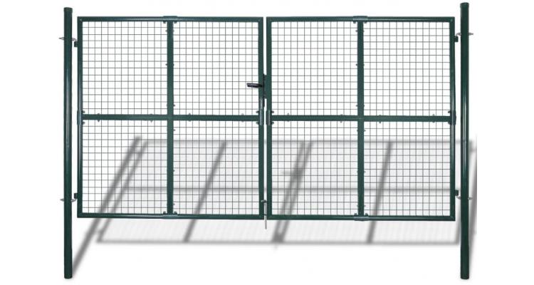 Poarta gard dubla din otel acoperit cu pulbere image3