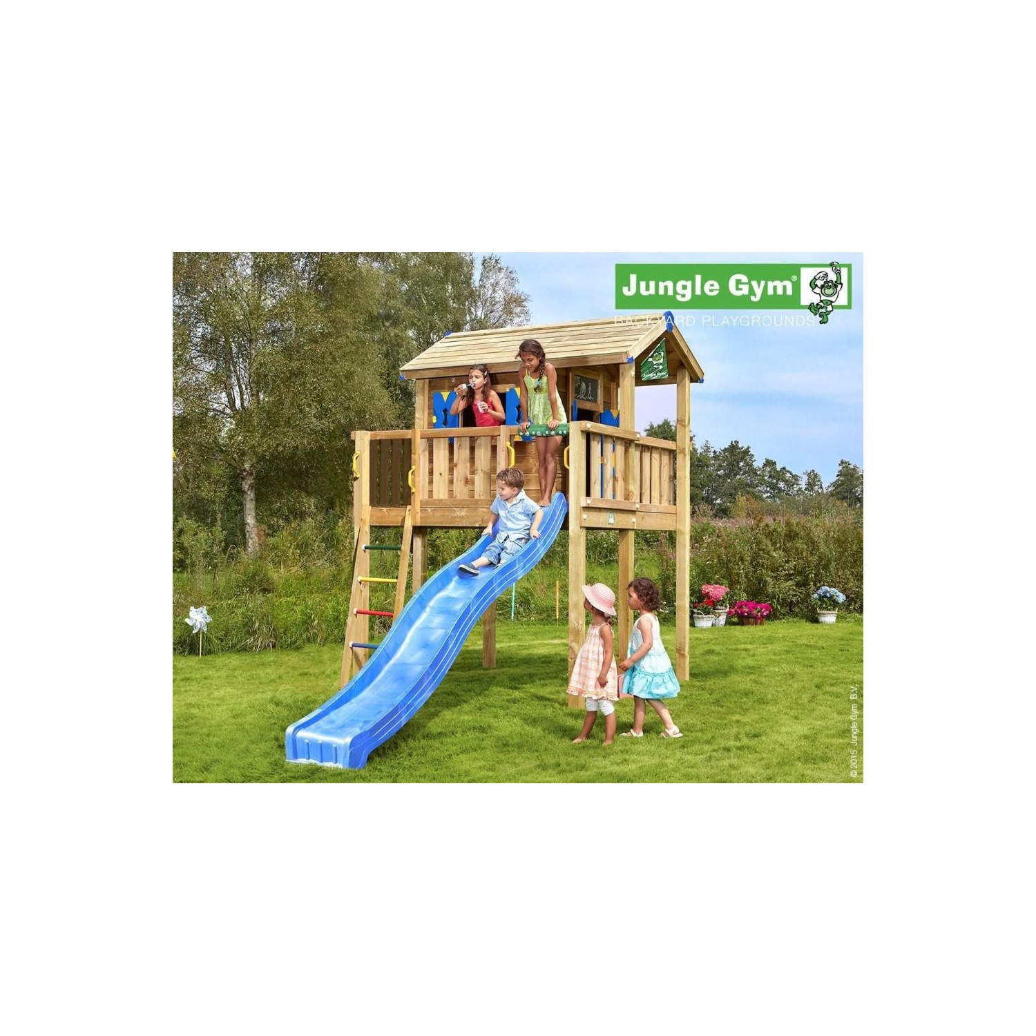 JUNGLE GYM PLAYHOUSE XL CU CASUTA DIN COPAC