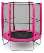 Set trambulina cu plasa de protectie Junior Pink 140 cm PLUM