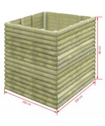 Jardiniera pentru gradina din lemn de pin tratat 106x106x96 cm