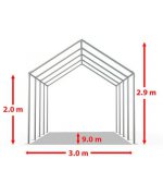 3X9 M Cort evenimente ECONOMY, PVC alb