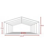5x12M Cort evenimente economy,PVC alb