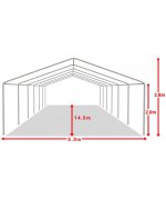 5x14 M Cort evenimente economy,PVC alb