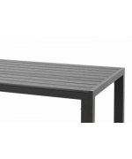 Set 6 scaune cu spatar reglabil si masa dreptunghiulara mare ENCORE  negru/gri