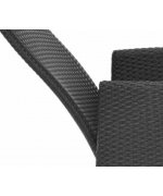 Set 6 scaune cu spatar reglabil si masa dreptunghiulara mare ENCORE  negru/gri