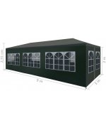 Cort de petrecere, verde, 3 x 9 m