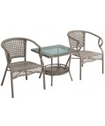 Set de rattan de gradina TODOR, maro/gri