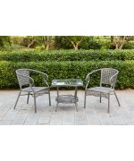 Set de rattan de gradina TODOR, maro/gri