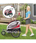 Remorca HOMCOM de bicicleta,rosu