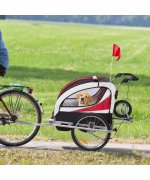 Remorca HOMCOM de bicicleta,rosu