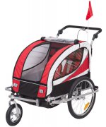 Remorca HOMCOM de bicicleta,rosu