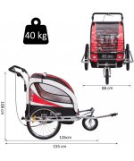 Remorca HOMCOM de bicicleta,rosu