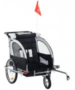 Remorca HOMCOM de bicicleta ,ALB + NEGRU