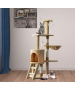 Ansamblu de joaca PAWHUT pentru pisici,cu casuta