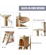 Ansamblu de joaca PAWHUT pentru pisici,cu casuta