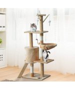 Ansamblu de joaca PAWHUT pentru pisici,cu casuta